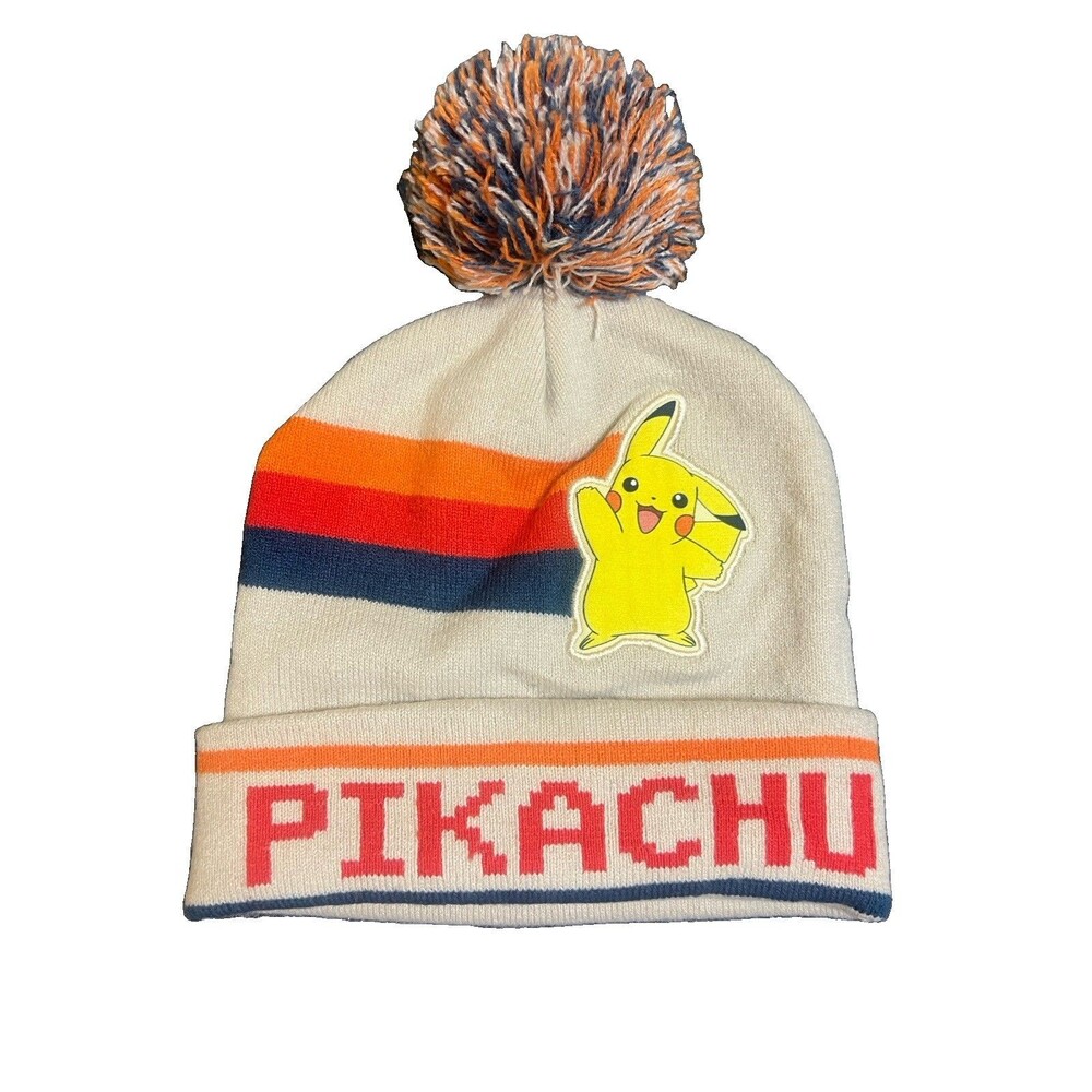 Pokeman Pikachu Pom Beanie Hat OSFM Kawaii Streetwear Pop-culture Animecore